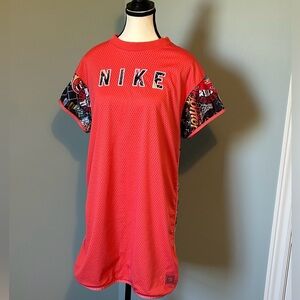 🔥 VINTAGE/RARE NIKE Sportswear Graphic Mesh Jersey Dress - Streetwear XL 🔥